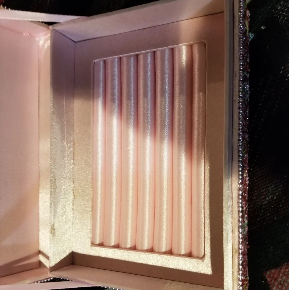 Decorative Pink Beaded Jewelry Box